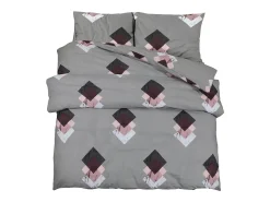 Juego de funda nórdica algodón gris 225x220 cm ES601484