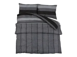 Juego de funda nórdica algodón gris oscuro 220x240 cm ES834031