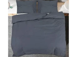 Juego de funda nórdica algodón gris antracita 260x240 cm ES934301