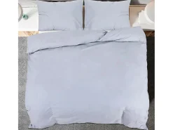 Juego de funda nórdica algodón gris 200x200 cm ES380456