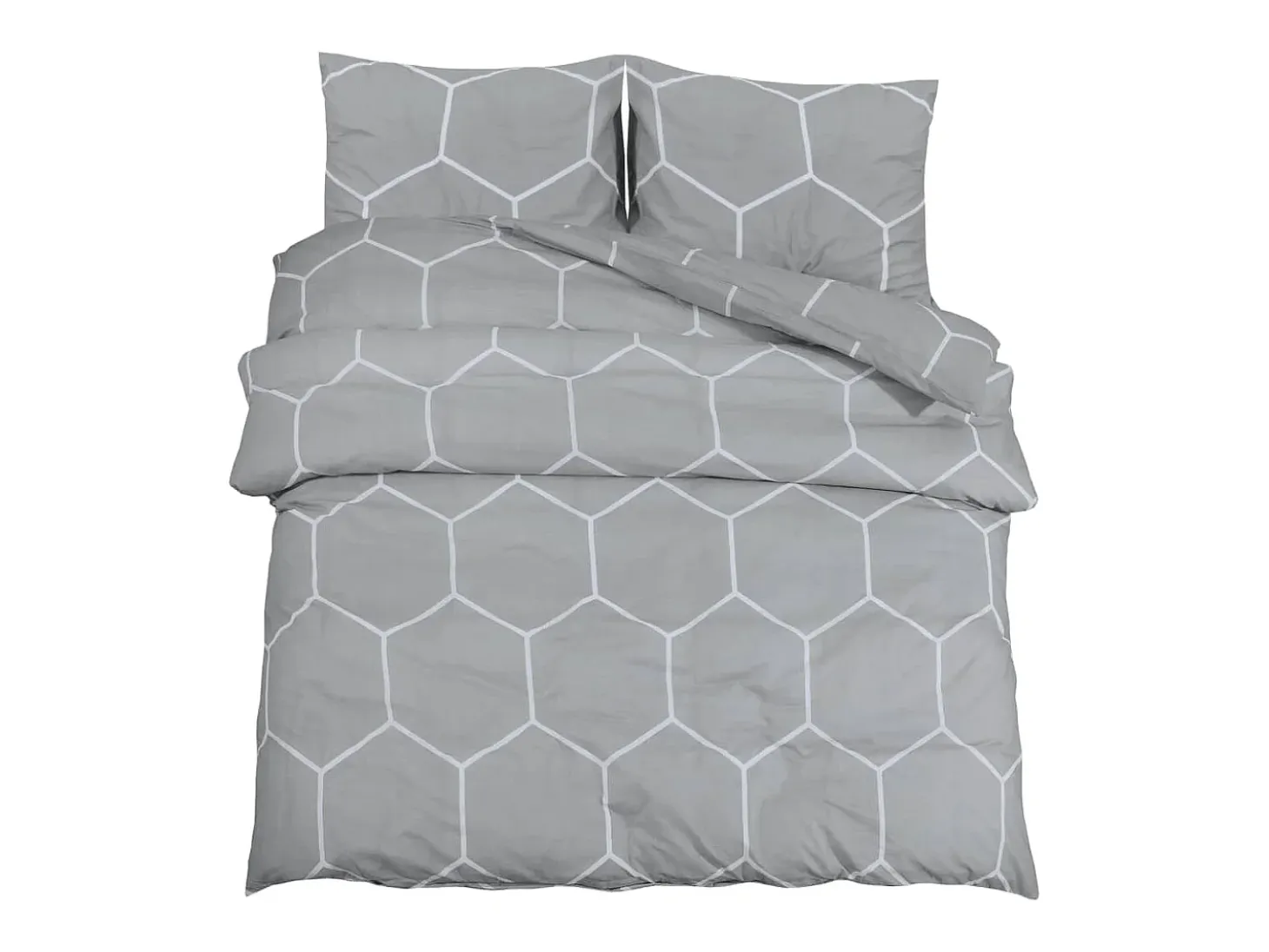 Juego de funda nórdica algodón gris 200x220 cm ES537518