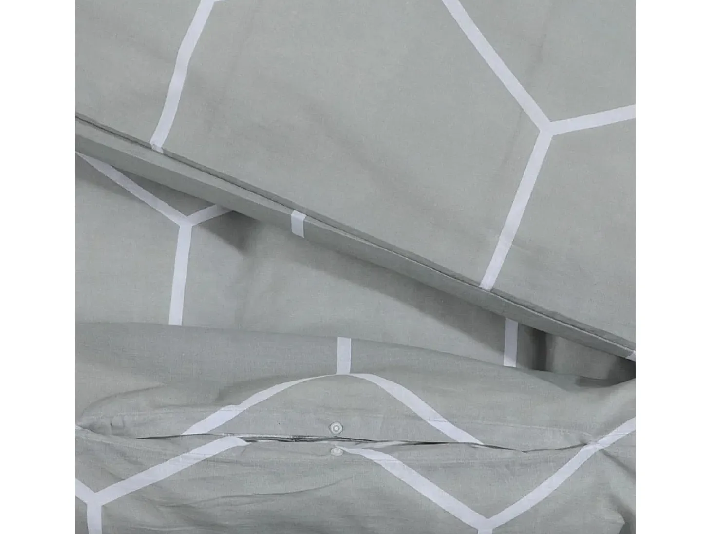 Juego de funda nórdica algodón gris 200x220 cm ES537518