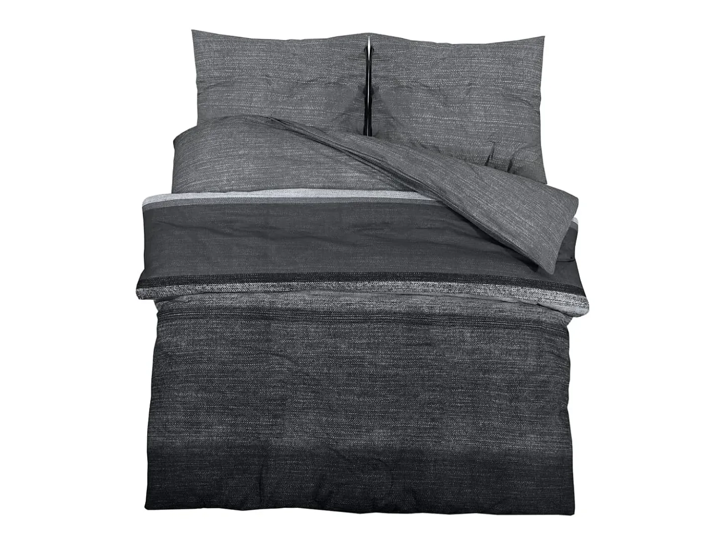 Juego de funda nórdica algodón gris oscuro 260x220 cm ES516684