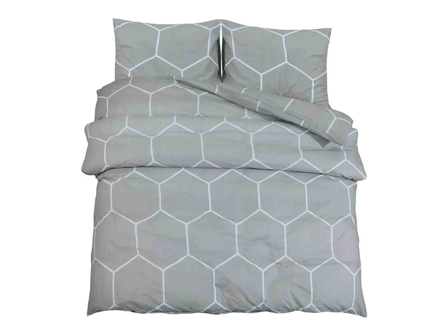 Juego de funda nórdica algodón gris 240x220 cm ES443442