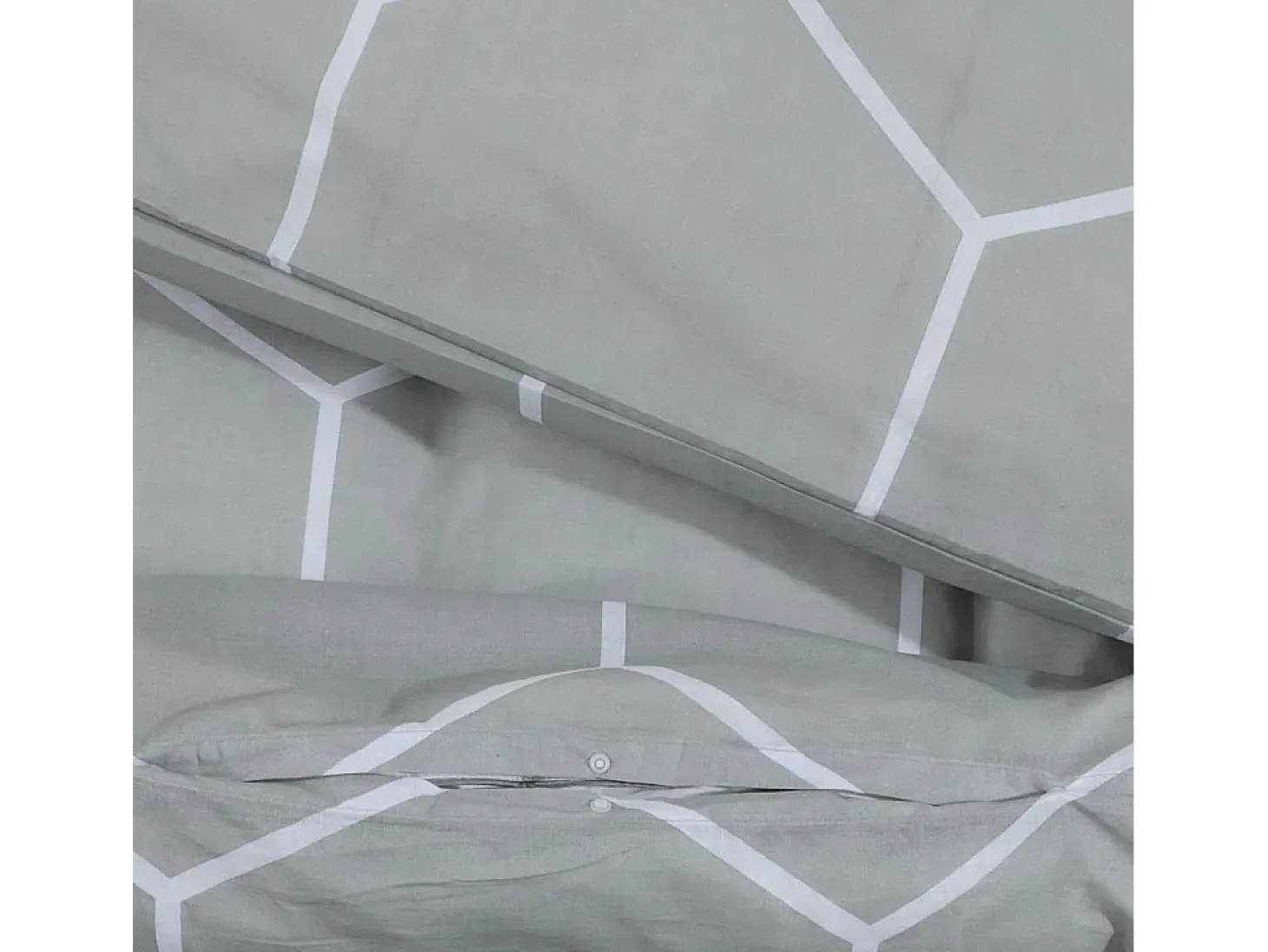 Juego de funda nórdica algodón gris 240x220 cm ES443442