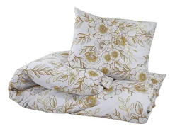 Juego de funda nórdica algodón blanco y marrón 200x200 cm ES171092