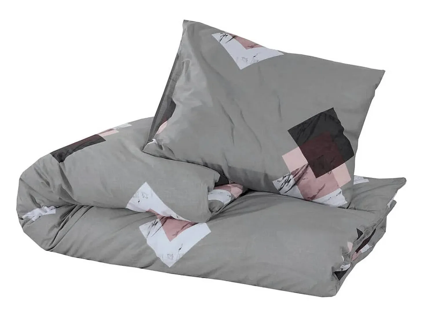 Juego de funda nórdica algodón gris 140x200 cm ES151019