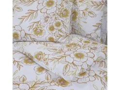 Juego de funda nórdica algodón blanco y marrón 200x200 cm ES979758