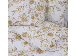 Juego de funda nórdica algodón blanco y marrón 200x220 cm ES261996