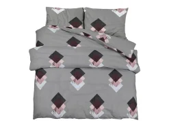 Juego de funda nórdica algodón gris 200x200 cm ES305940