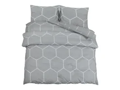 Juego de funda nórdica algodón gris 200x200 cm ES679455