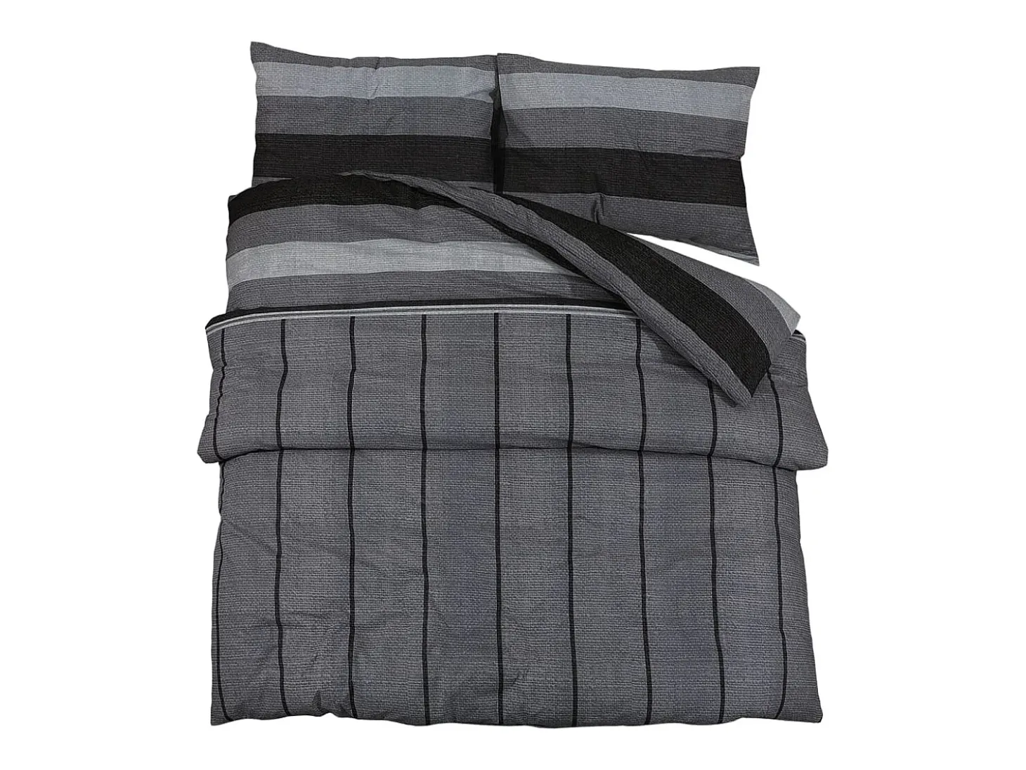 Juego de funda nórdica algodón gris oscuro 240x220 cm ES360405