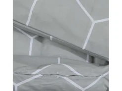 Juego de funda nórdica algodón gris 260x240 cm ES278644