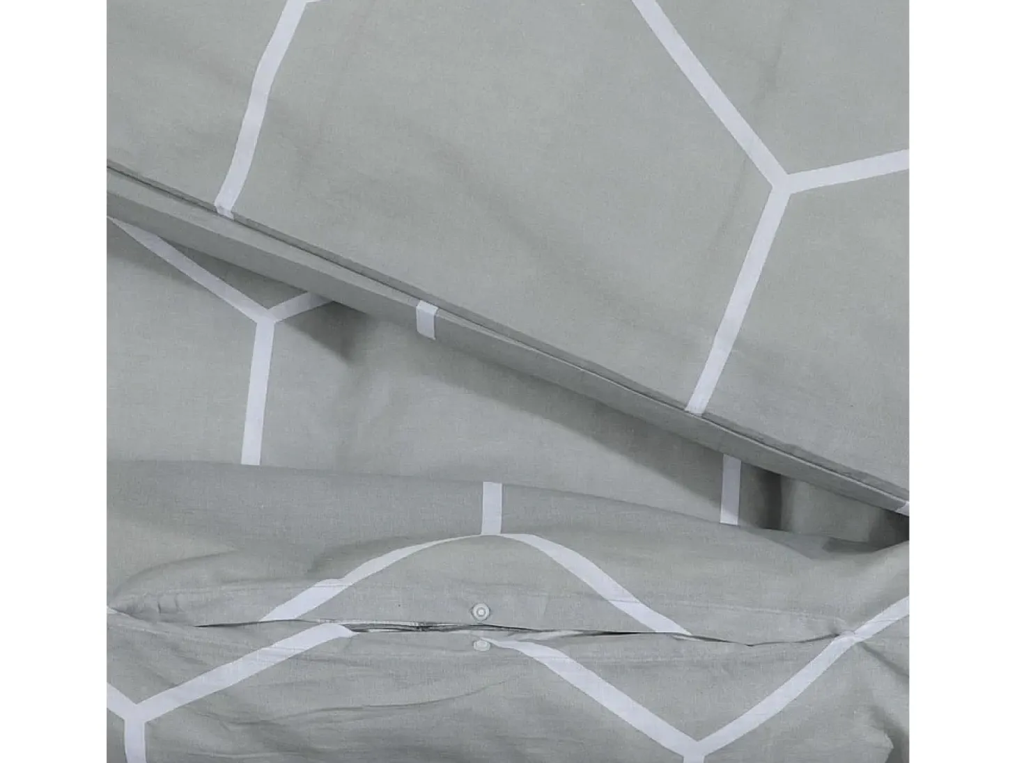Juego de funda nórdica algodón gris 260x240 cm ES278644
