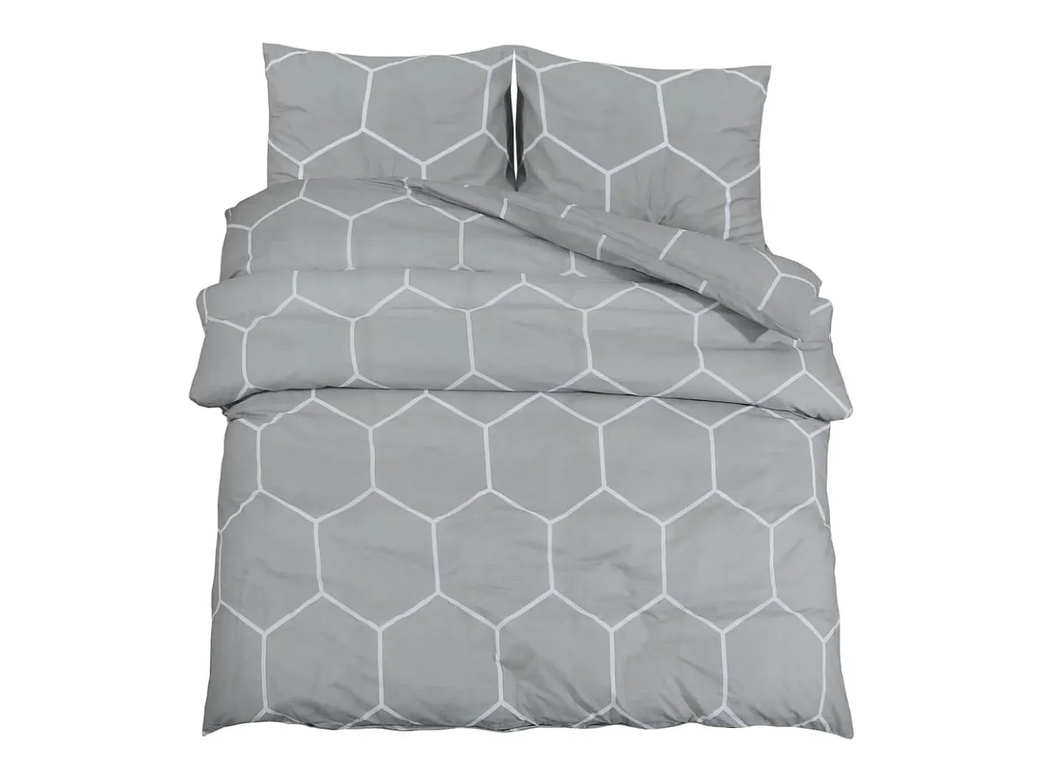 Juego de funda nórdica algodón gris 260x240 cm ES278644