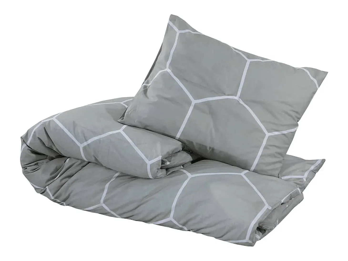Juego de funda nórdica algodón gris 260x240 cm ES278644
