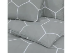 Juego de funda nórdica algodón gris 260x240 cm ES278644