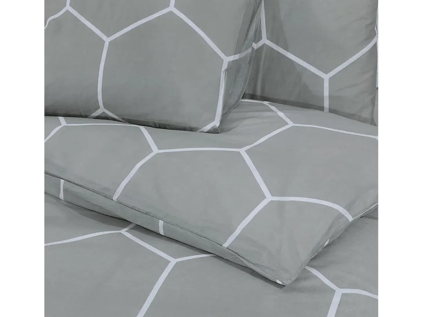 Juego de funda nórdica algodón gris 260x240 cm ES278644