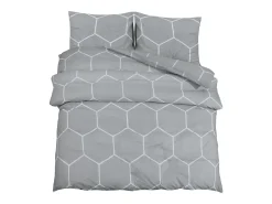 Juego de funda nórdica algodón gris 200x200 cm ES338807