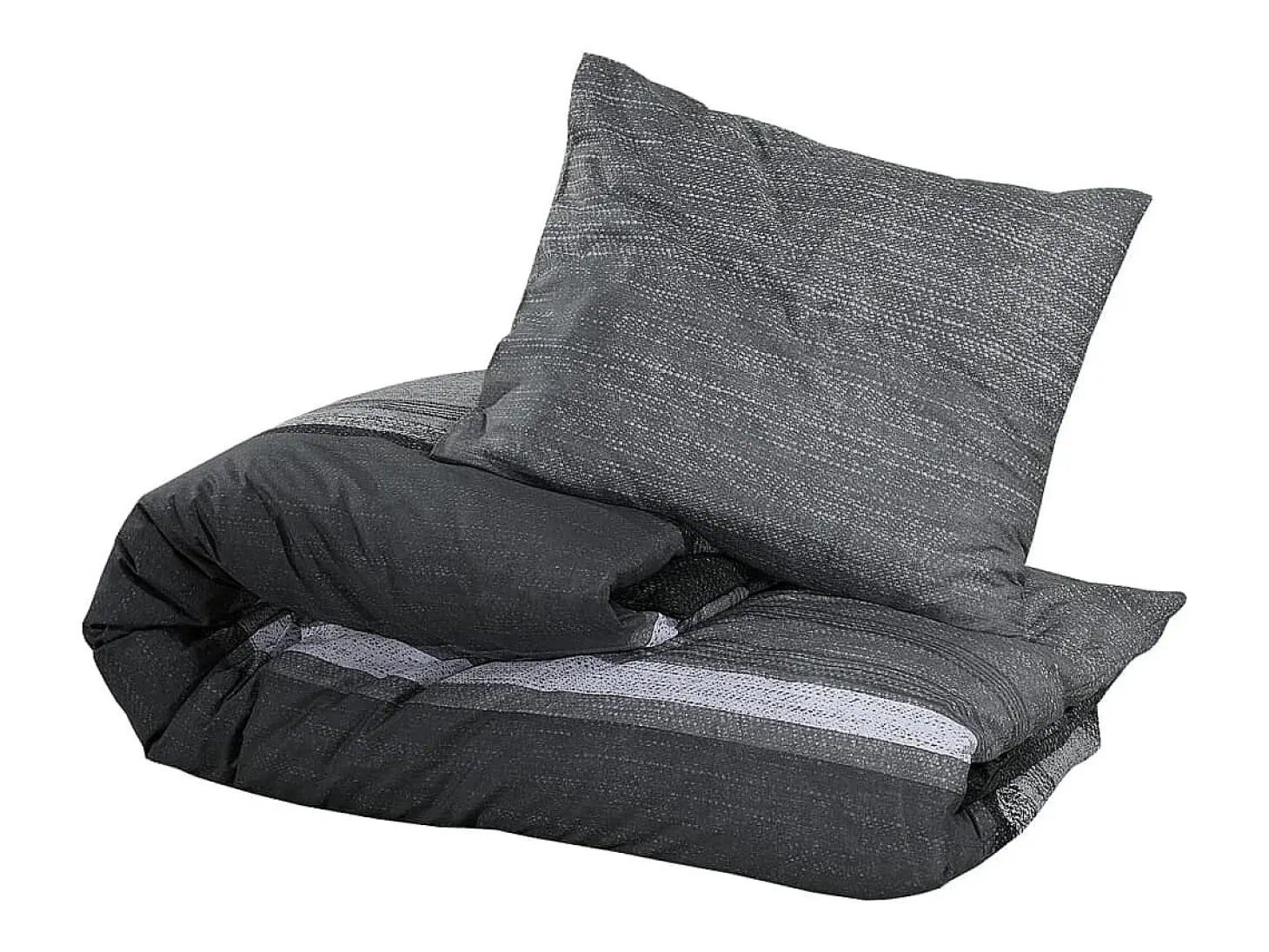 Juego de funda nórdica algodón gris oscuro 200x200 cm ES412059