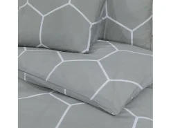 Juego de funda nórdica algodón gris 140x200 cm ES249441