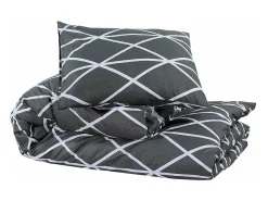 Juego de funda nórdica algodón gris 200x200 cm ES606473