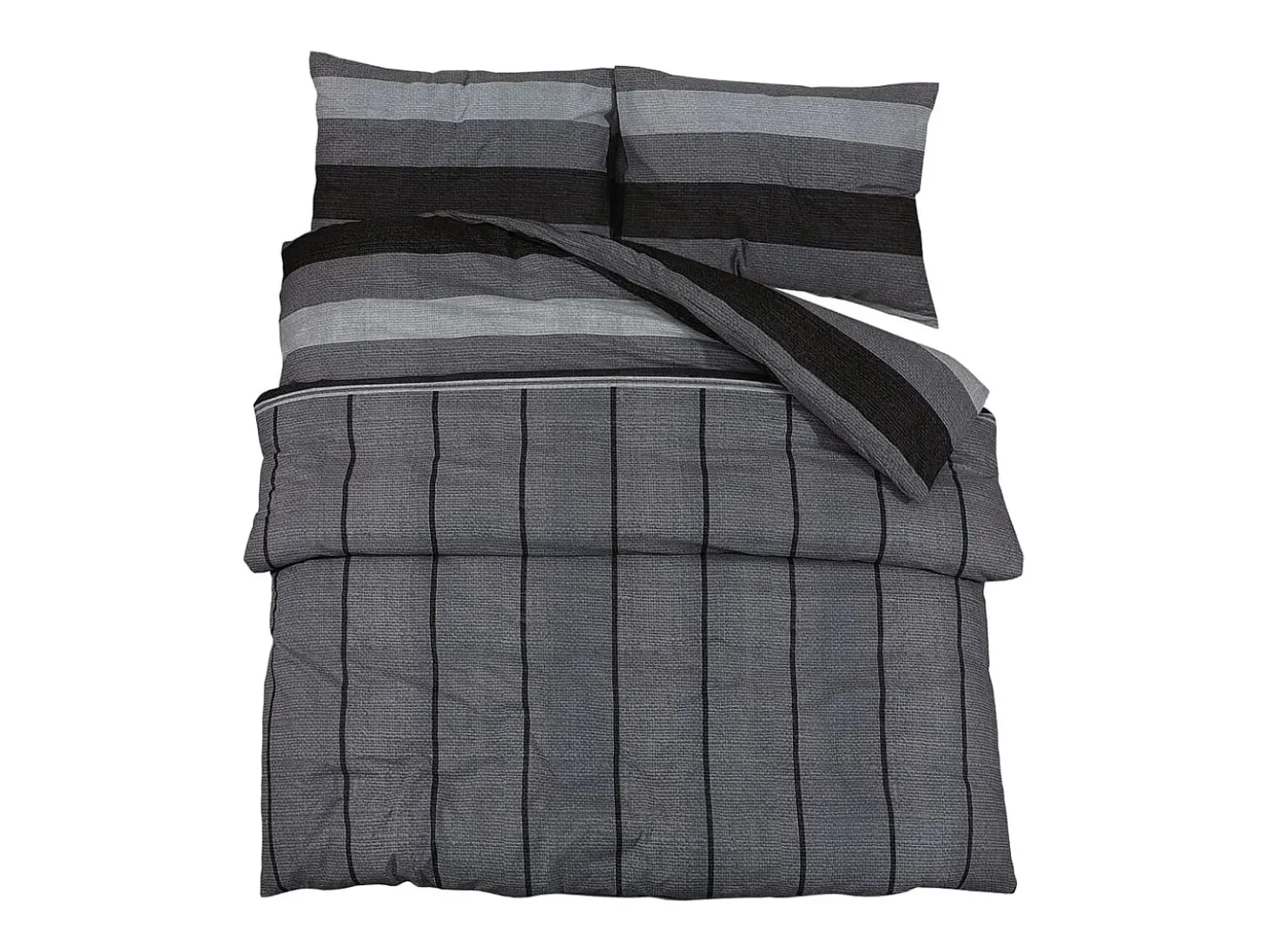 Juego de funda nórdica algodón gris oscuro 200x200 cm ES135893
