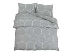 Juego de funda nórdica algodón gris 220x240 cm ES801984