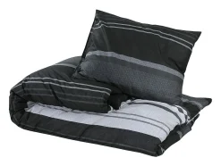 Juego de funda nórdica algodón negro y blanco 260x220 cm ES840472