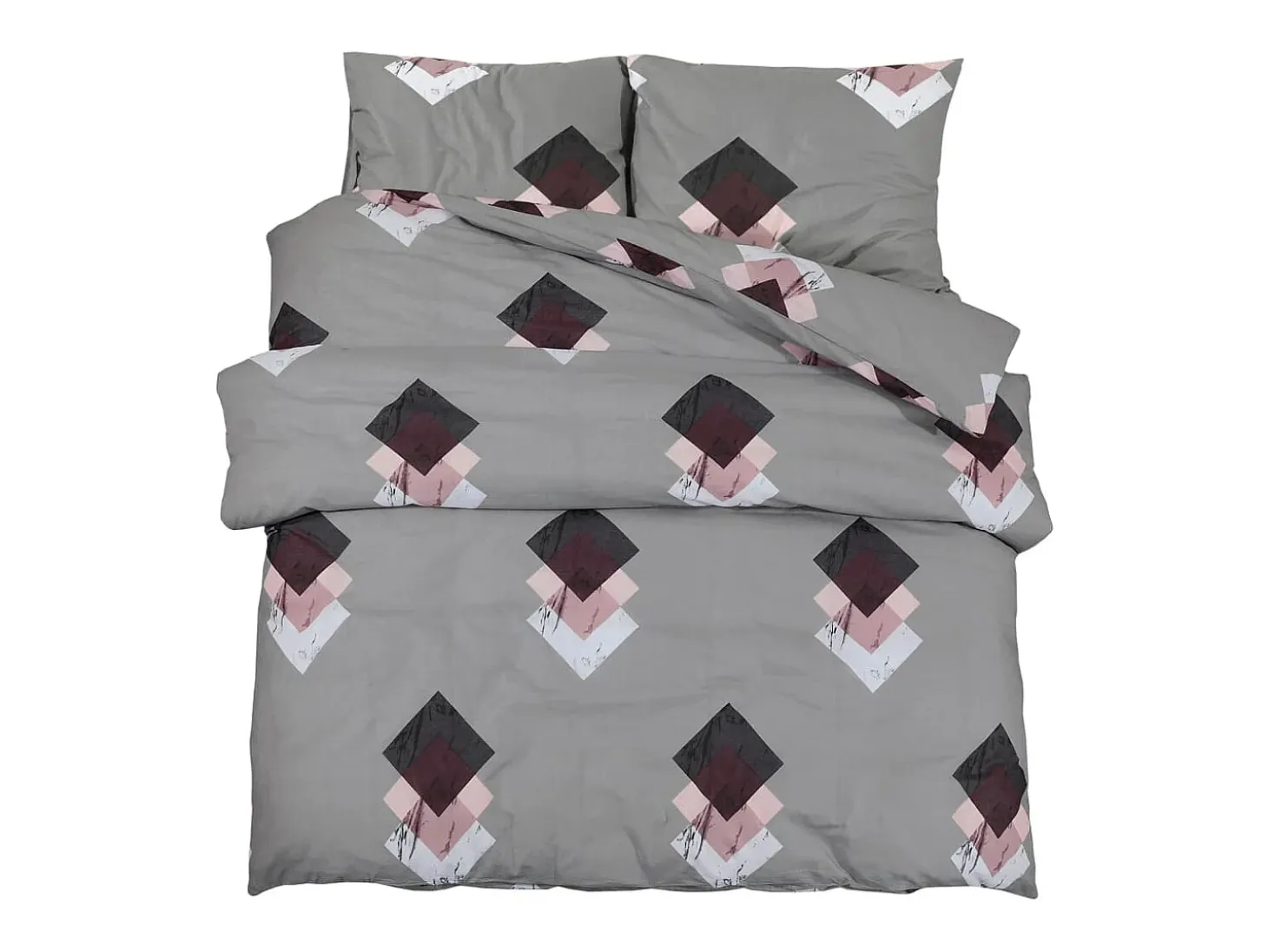 Juego de funda nórdica algodón gris 260x240 cm ES890449