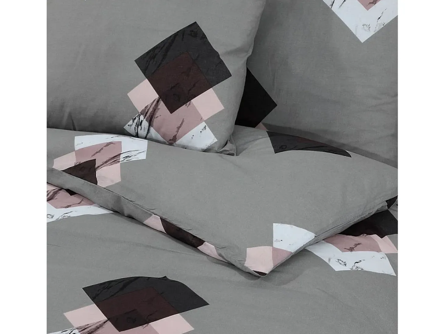 Juego de funda nórdica algodón gris 260x240 cm ES890449