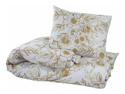Juego de funda nórdica algodón blanco y marrón 260x220 cm ES931818