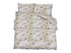 Juego de funda nórdica algodón blanco y marrón 260x220 cm ES931818
