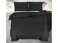 Juego de funda nórdica algodón negro 140x200 cm ES231795
