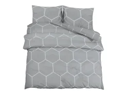 Juego de funda nórdica algodón gris 135x200 cm ES678643