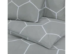 Juego de funda nórdica algodón gris 260x220 cm ES977456