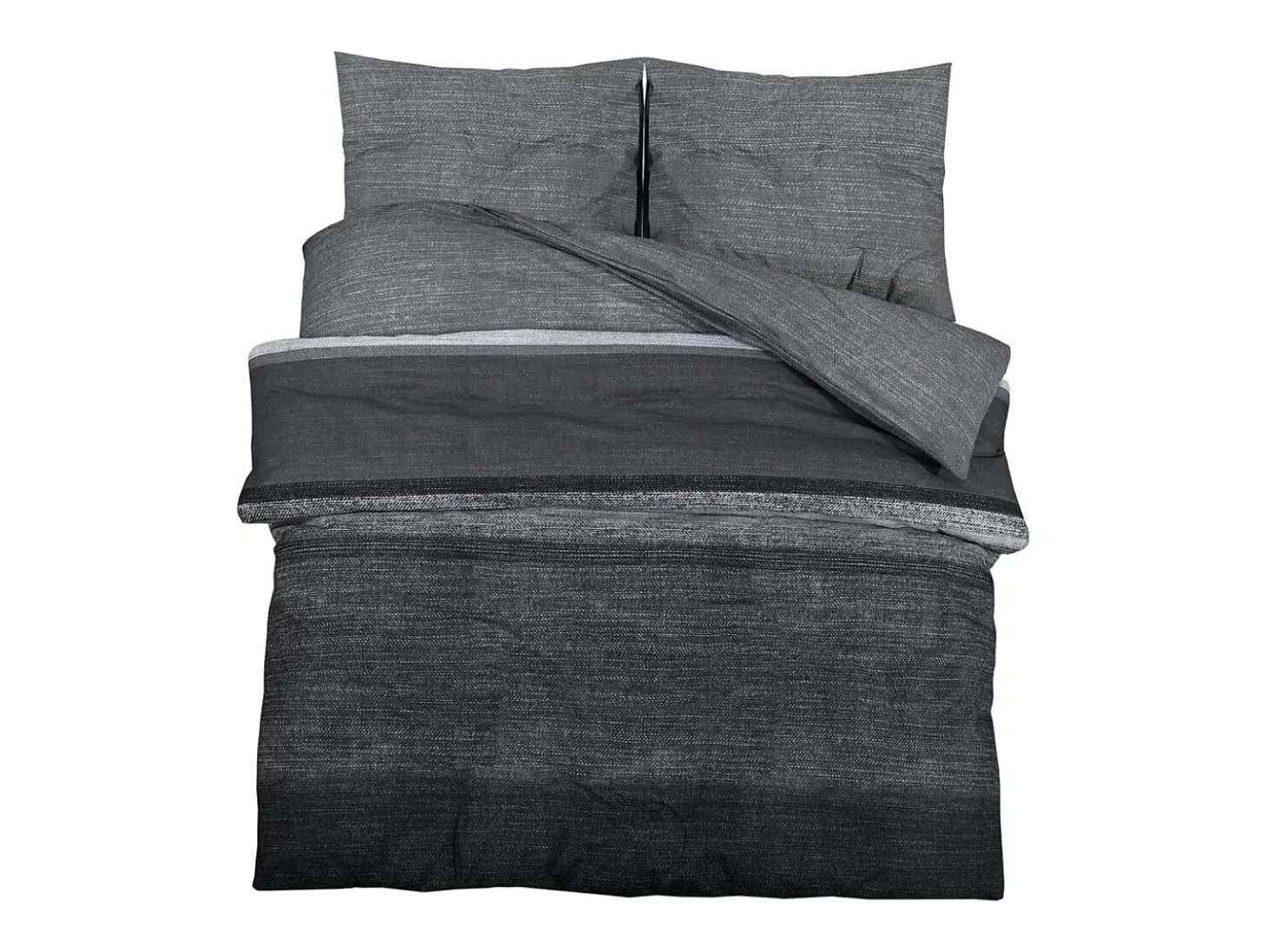 Juego de funda nórdica algodón gris oscuro 200x200 cm ES721456
