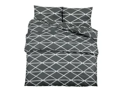Juego de funda nórdica algodón gris 135x200 cm ES350977