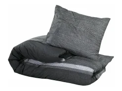 Juego de funda nórdica algodón gris oscuro 200x220 cm ES278096