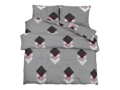 Juego de funda nórdica algodón gris 200x200 cm ES142883