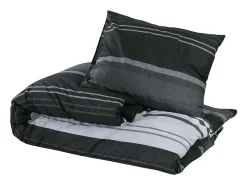 Juego de funda nórdica algodón negro y blanco 225x220 cm ES610362