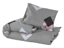 Juego de funda nórdica algodón gris 200x200 cm ES555221