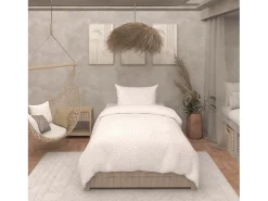 Juego de funda nórdica de microfibra 3D 140x200 cm MAYA blanco, por Soleil d'Ocre