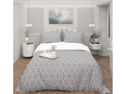 Juego de funda nórdica de microfibra 3D 240x220 cm ANYA gris, por Soleil d'Ocre