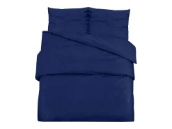 Juego de funda nórdica microfibra ligera azul marino 200x200 cm ES943382