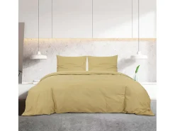 Juego de funda nórdica microfibra ligera gris taupé 135x200 cm ES473214