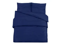 Juego de funda nórdica microfibra ligera azul marino 140x200 cm ES288830