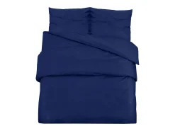 Juego de funda nórdica microfibra ligera azul marino 200x220 cm ES439091