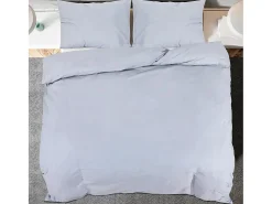 Juego de funda nórdica microfibra ligera gris 200x200 cm ES846494