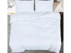 Juego de funda nórdica microfibra ligera blanco 140x200 cm ES402773